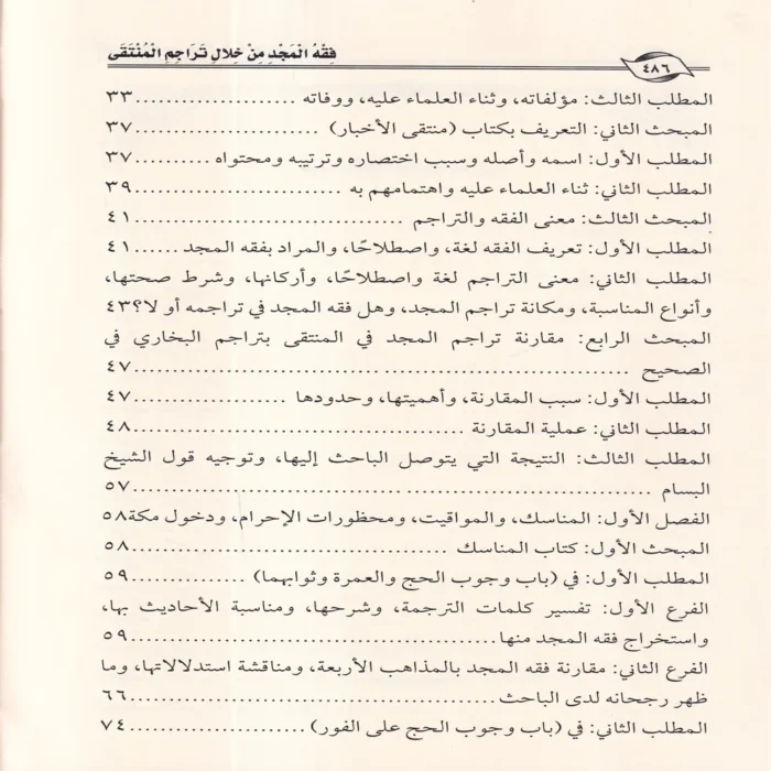 فقه المجد من خلال تراجم المنتقى