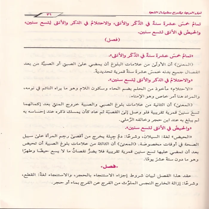 نيل الرجا بشرح سفينة النجا