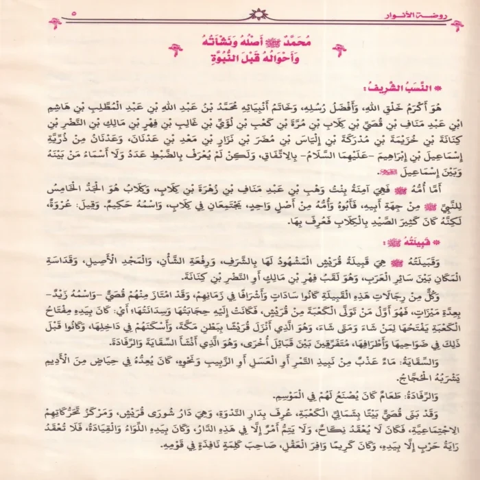 روضة الأنوار في سيرة النبي المختار ﷺ
