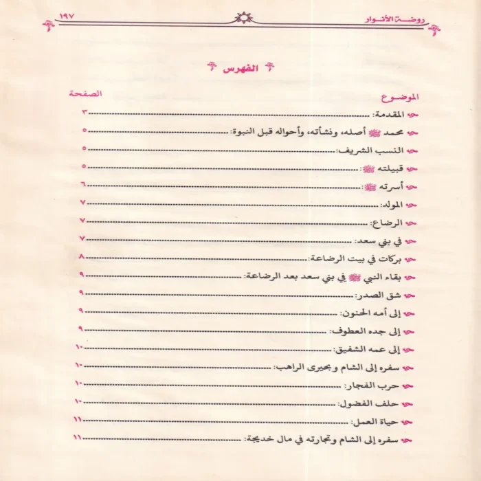 روضة الأنوار في سيرة النبي المختار ﷺ