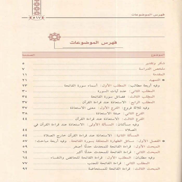 الاحكام الفقهية المتعلقة بسورة الفاتحة
