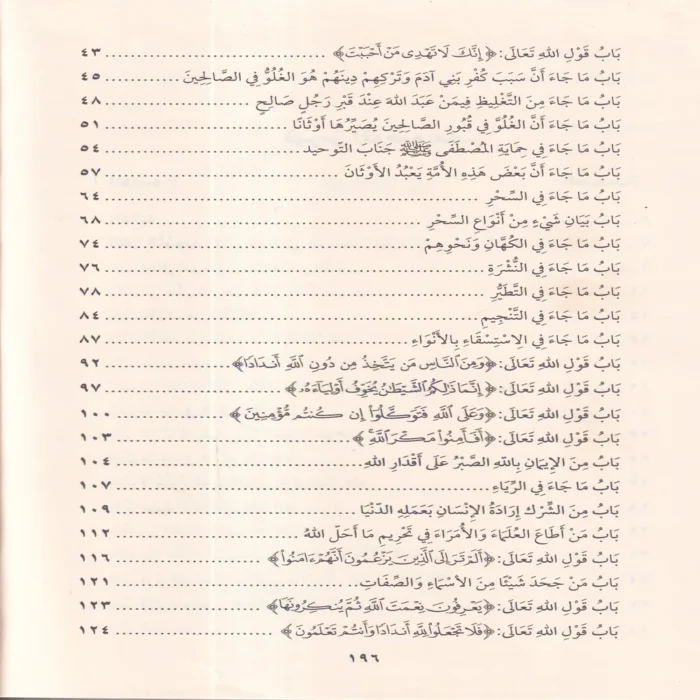 كتاب التوحيد الذي هو حق الله علي العبيد ويليه الاصول الثلاثة وادلتها , القواعد الاربعة , شروط الصلاة وواجباتها واركانها