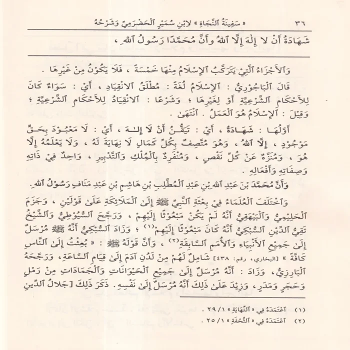 كاشفة السجا في شرح سفينة النجا فيما يجب على العبد لمولاه على مذهب الإمام الشافعي