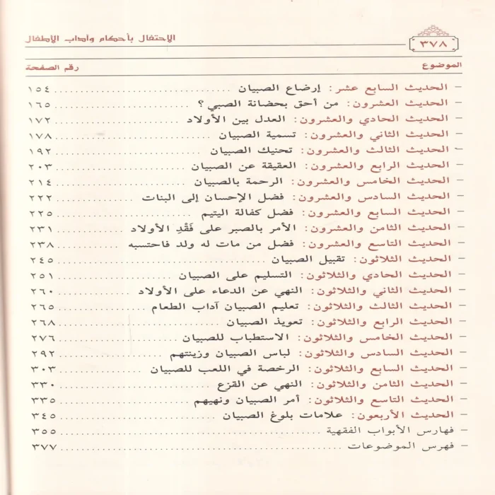 الاحتفال باحكام واداب الاطفال (اربعون حديثا في الاطفال)