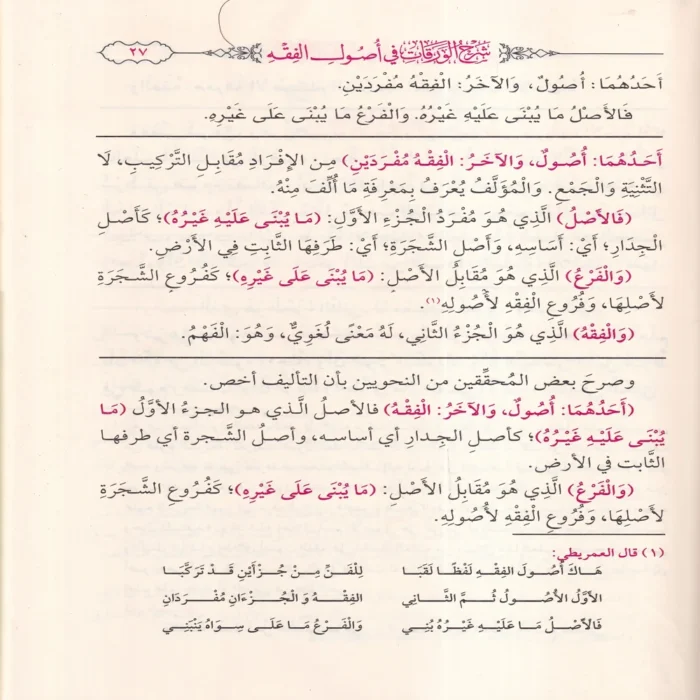 شرح الورقات فى اصول الفقه