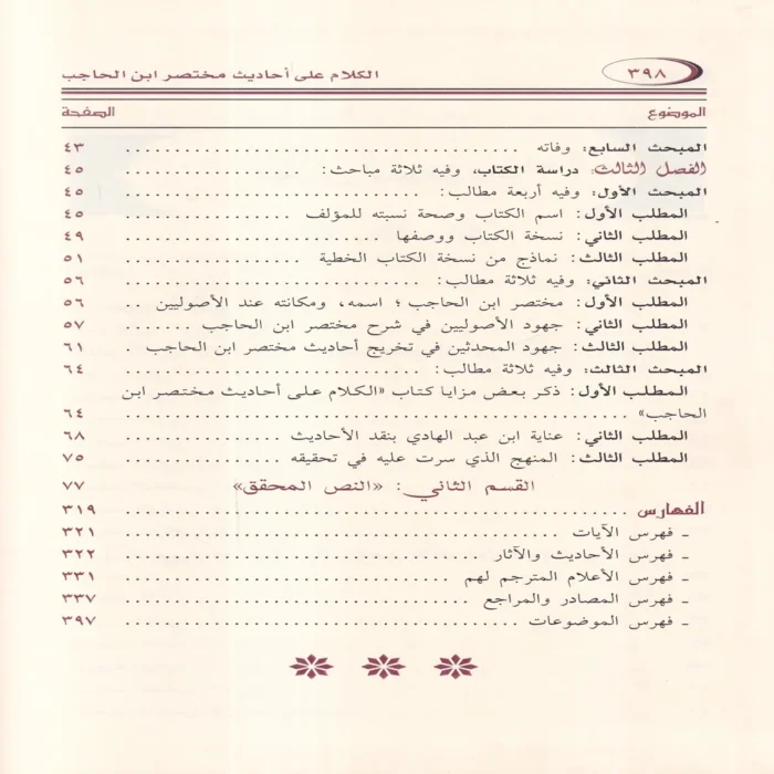 الكلام على احاديث مختصر ابن الحاجب