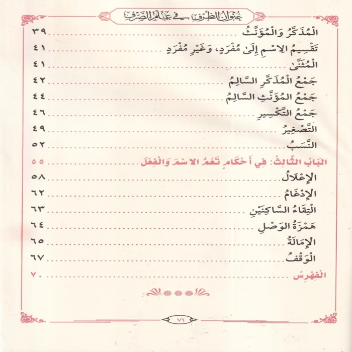 عنوان الظرف في علم الصرف