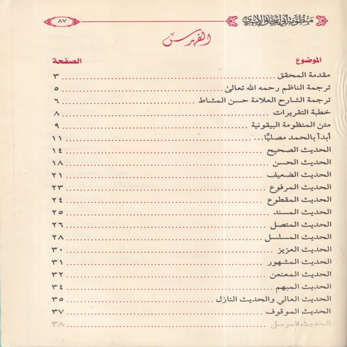 التقريرات السنية شرح المنظومة البيقونية في مصطلح الحديث