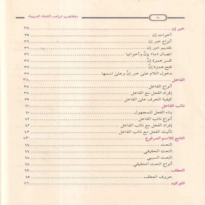 ملخص قواعد اللغة العربية