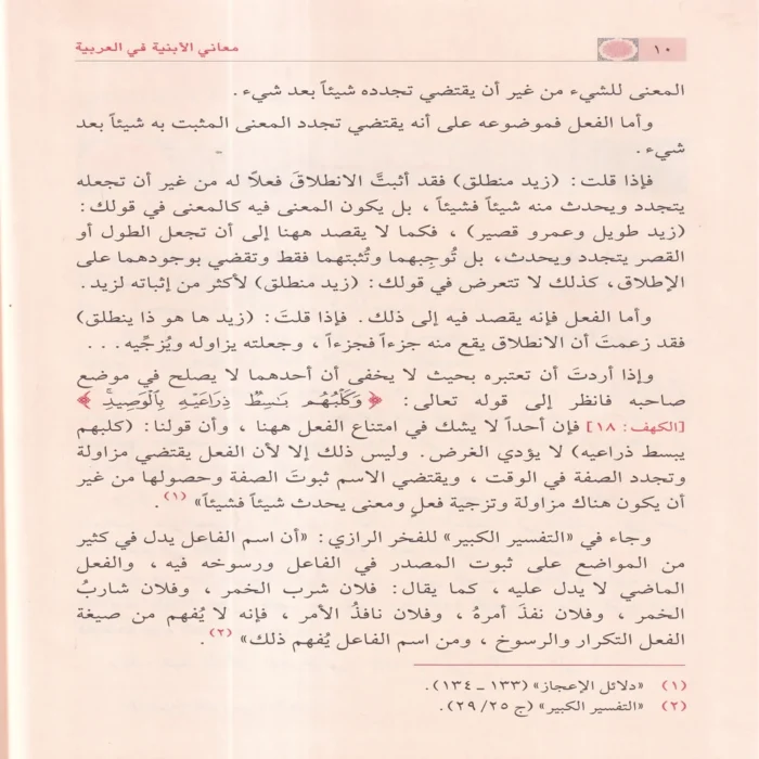 معاني الأبنية في العربية