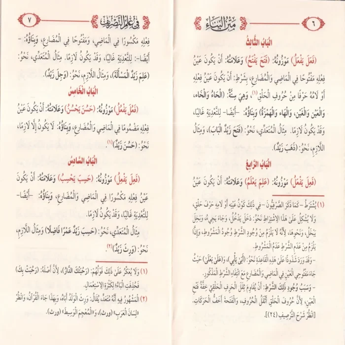 متن البناء في علم التصريف ويسمى متن بناء الأفعال