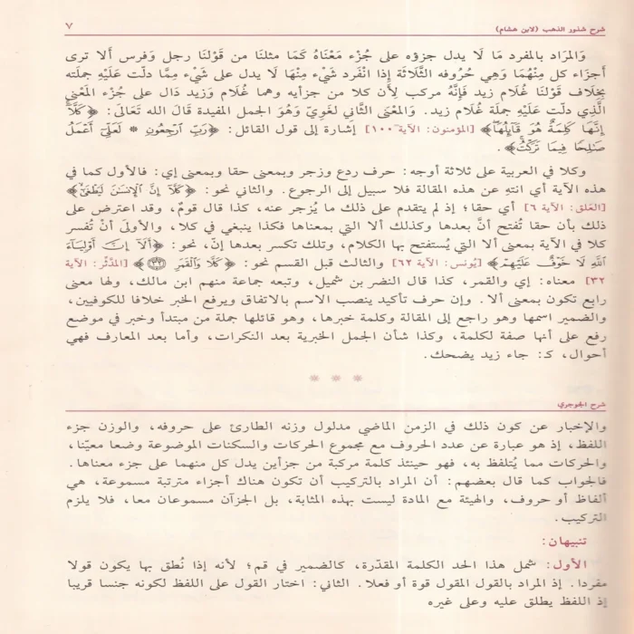 شرح شذور الذهب